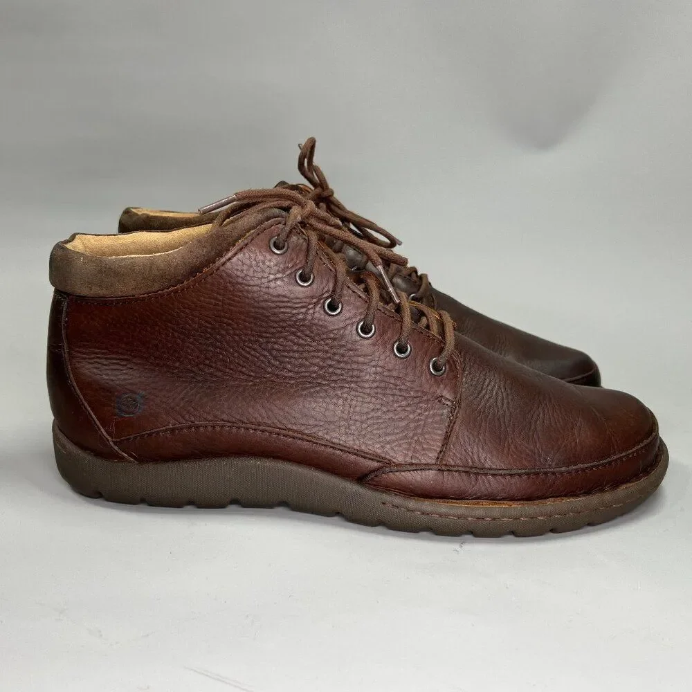 Born Nigel Boots Men's Size 11.5 Dark Brown Leather Lace‎ Up Casual Ankle Chukka